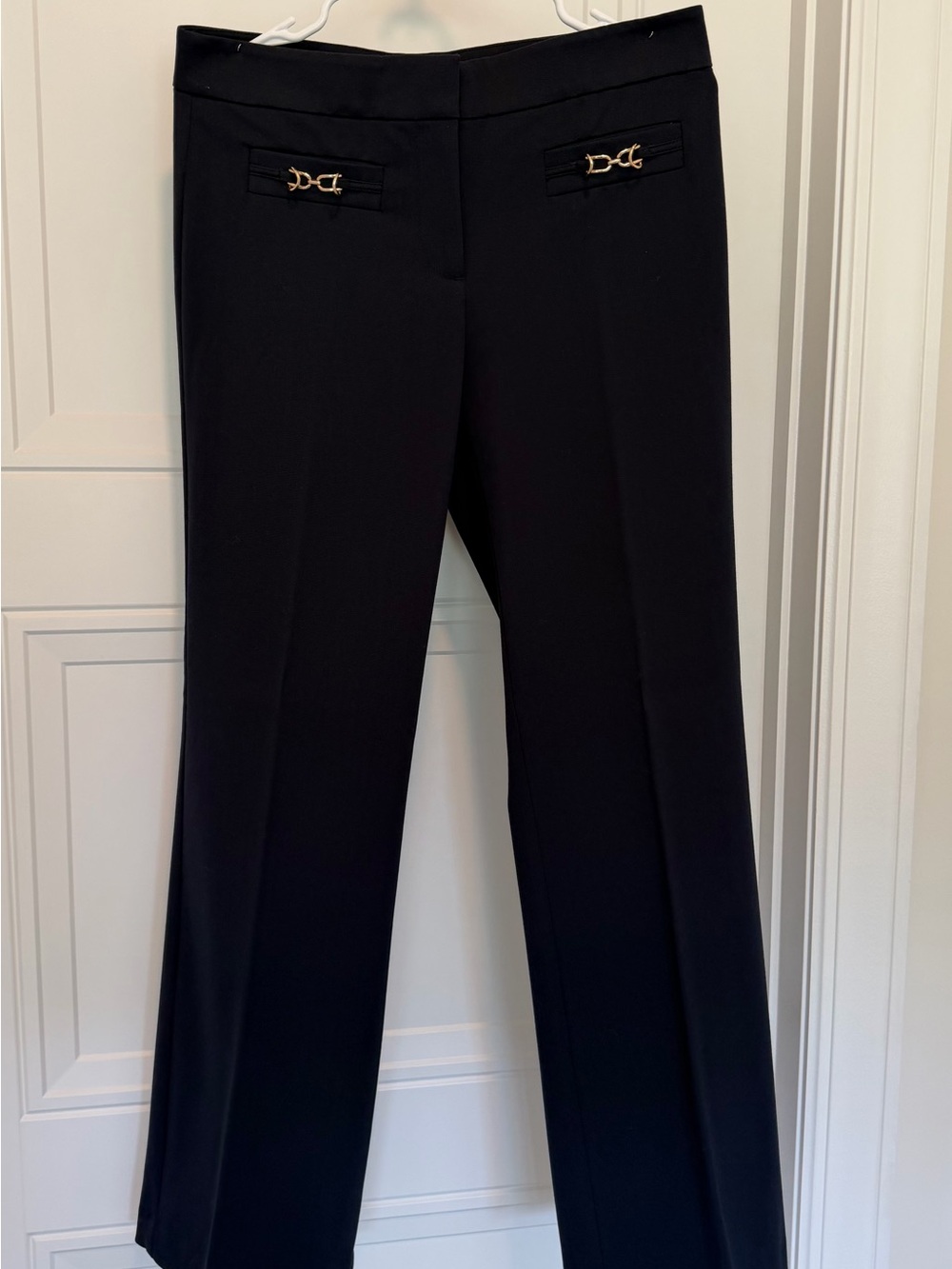 Ann Taylor Navy Dress Trousers with Gold Hardware
